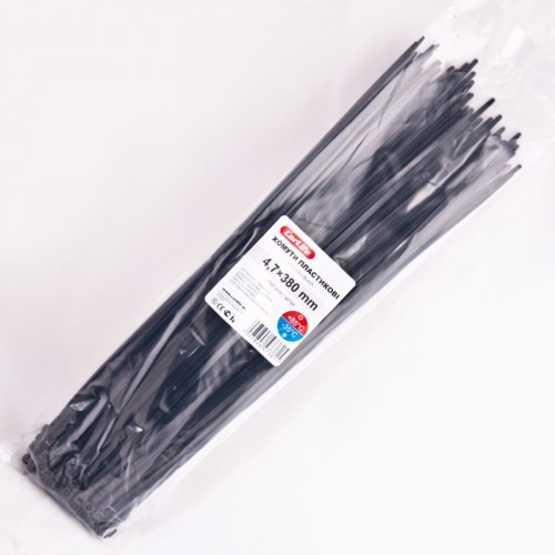 Хомуты пластиковые CARLIFE 4,8x380mm Черные