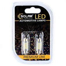 Світлодіодні LED автолампи SOLAR Premium Line 24V SV8.5 T11x36 6SMD 2835 white блістер 2шт