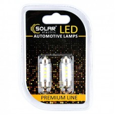 Світлодіодні LED автолампи SOLAR Premium Line 24V SV8.5 T11x39 6SMD 2835 white блістер 2шт